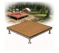 Kit de Pont Flottant Modulable, Plateforme en Bois Composite pour Extérieur | Terrasse Autoportante Basse, Revêtement de Terrasse Résistant aux Intempéries DIY pour Jardin(Natural,84cm(33in))