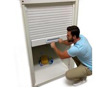 Kit de porte à lamelles pour volet roulant, Kit de porte tambour rétractable en ABS, plusieurs tailles(WXH-36X26"(91.4X66CM))