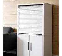 Kit de porte à lamelles Roll, Kit de porte à tambour personnalisable, plusieurs tailles for placard RV, garde-robe, rangement cuisine(32x30in/81x76cm)