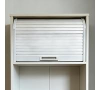 Kit de porte à lamelles, volet roulant, Kit de porte à tambour roulant rétractable, taille personnalisable for grenier, cuisine, chambre coucher, rangement(42x30in/107x76cm)
