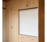 Kit de porte à lamelles, volet roulant, Kit de porte tambour rétractable DIY avec rails et poignée personnalisable, plusieurs tailles(32x20in/81x50cm)