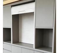 Kit de porte à lamelles, volet roulant, Kit escamotable personnalisable de porte tambour avec des tailles multiples voie(36x30in/91x76cm)