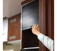 Kit de porte coulissante à tambour for meuble de cuisine, porte à enroulement for placard et buffet, portes coulissantes pliantes(22x40"(55.9x101.6cm))