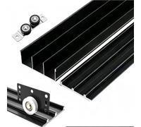 Kit de porte coulissante à trois voies avec fermeture douce et rail de passage invisible pour un fonctionnement fluide dans les armoires, granges et salles de bains