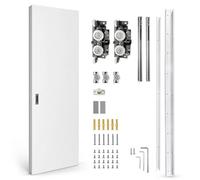 Kit de porte coulissante avec système sans rail caché de 0,9 à 1,7 m - Ensemble de quincaillerie pour porte de grange invisible - Pour placard de chambre et garde-robe