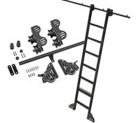 Kit de porte coulissante de grange, bibliothèque d'échelle mobile, ensemble complet de quincaillerie, rails de guidage coulissants(Telescopic,122cm Kit de piste)