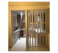 Kit de porte coulissante intérieure pliante avec verre acrylique et poignée, gain de place, design sans rail inférieur pour balcon, bureau, loft