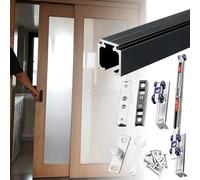 Kit de porte coulissante invisible, Fermeture douce de voie porte poche dissimulée for des tailles multiples multicolores garde-robe placard(Black,13ft (4.0m))