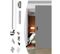 Kit de porte coulissante invisible Ghost Gate Guide Hardware avec fermeture amortie pour portes en bois 80-180 cm (tailles : 172 cm/67,7 in/1,7 m) - Idéal pour buanderie
