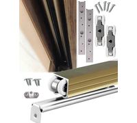 Kit de Porte Coulissante, Kit de Porte Coulissante de Grange, Rail de Porte Escamotable En Alumiet Quincaillerie, Ensemble de Roulettes, Rail de Suspension de Porte de Garage/Champne D/53Cm/21Inch