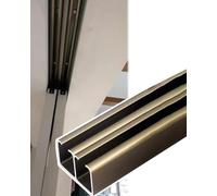 Kit de Porte Coulissante, Porte de Grange À Double Rail Pour Armoire, Kit de Roulement Pour Porte Coulissante Suspendue Par Le Haut Pour Abri de Jardin, Ensemble de Quincaillerie Pour Porte Pliante Co