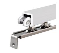 Kit de porte coulissante robuste - Système de rail unique de 500 cm pour armoire, quincaillerie de porte de poche et rails à deux volets personnalisables pour chambre, bureau et cuisine (blanc)