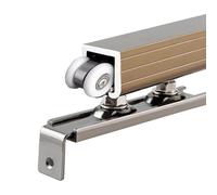 Kit de porte coulissante robuste - Système de rail unique pour armoire et portes de poche, matériel personnalisable à deux volets pour chambre/bureau/cuisine, finition dorée, 480 cm