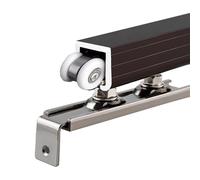 Kit de porte coulissante robuste - Système de rails simples pour armoire, quincaillerie de porte de poche et rail pour chambre/bureau/cuisine, rail à deux volets personnalisable (noir, 250 cm)