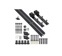 HOMCOM Kit de Porte Coulissante Système Galandage 35-45 mm, 1 m Max, Noir