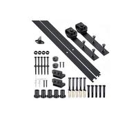 HOMCOM Kit de porte coulissante système galandage pour porte d'une épaisseur de 35-45 mm et largeur max. 1 m charge max. 100 Kg acier brun foncé