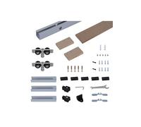 HOMCOM - Kit complet porte coulissante - Alliage d'aluminium - 200x3.05cm - Brun