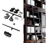 Kit De Porte De Grange Coulissante Rétractable sans échelle Piste D’échelle Mobile à Tube Rond De 3,3 à 20 Pieds pour Loft Intérieur à La Maison Ave, 3.3ft/100cm Track Kit