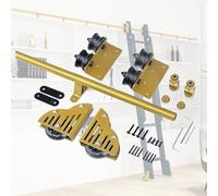 Kit de porte de grange coulissante, système de rails de bibliothèque roulants pour intérieur, rail d'échelle mobile, design tube rond de 400 cm