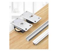 Kit de porte de placard à rail unique en aluminium, rail simple encastré avec rouleaux lisses et silencieux for armoire de cuisine ou bibliothèque(190cm/6.2ft)