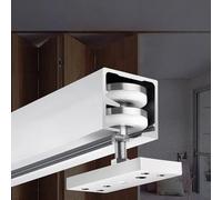 Kit de porte de poche à suspension supérieure, rail bi-pliant et rail coulissant caché pour un fonctionnement fluide et silencieux, idéal pour les portes de balcon, de terrasse, installation facile