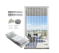 Kit de porte de rideau en bande PVC transparent, barrière vent/froid/chaleur avec rail en acier, installation facile for industriel, garage, refroidisseur, magasin(W120xH230cm/W47.24xH90.55in)