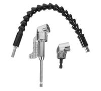 Kit de Porte-embouts pour Perceuse à Angle, Tige Flexible | Acier Inoxydable, Interface, pour Embouts Hexagonaux et Tournevis Électrique, Noir Argenté