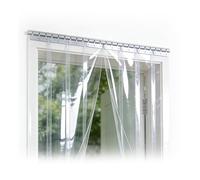 Kit de porte en PVC transparent robuste - Rideau isolant en vinyle flexible pour chambre froide et congélateur - Barrière de garage imperméable et coupe-vent - 240 x 240 cm (l x H)