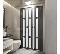 Kit de Porte intérieure Pliante avec Verre Acrylique dépoli, poignées, Porte coulissante de séparation de pièce pour Plus d'intimité (Noir, L x H 32 x 80 po (81 x 203 cm))