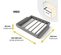 Emuca 7133752 Kit de porte pantalon à 7tringles et rack ajustable Quartz pour armoires glissières extension totale et à fermet