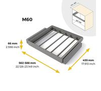 Kit de porte-pantalons à 7 tringles et cadre Quartz - finition titane - module 600 mm EMUCA