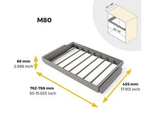 Kit de porte-pantalons à 7 tringles et cadre Quartz - finition titane - module 800 mm EMUCA