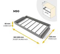 Kit de porte-pantalons à 7 tringles et cadre Quartz - finition titane - module 900 mm EMUCA