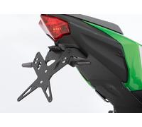 Kit de porte-plaques PROTECH comprenant le réflecteur et la plaque légère acier inoxydable/aluminium enduit de poudre noir, noir