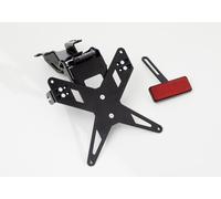 Kit de porte-plaques PROTECH comprenant le réflecteur et la plaque légère acier inoxydable/aluminium enduit de poudre noir, noir