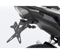 Kit de porte-plaques PROTECH comprenant le réflecteur et la plaque légère acier inoxydable/aluminium enduit de poudre noir, noir