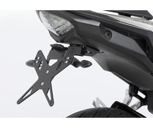 Kit de porte-plaques PROTECH comprenant le réflecteur et la plaque légère acier inoxydable/aluminium enduit de poudre noir, noir