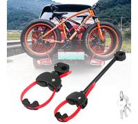 Kit de porte-vélos avec sangle à cliquet, support de cadre Ø 25 + 30 mm pour vélo/vélo électrique, fixation de sangle à cliquet réglable, amovible (noir/rouge)