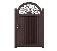 Kit de portillon pour clôture d'intimité de jardin, Portail robuste en aluminium pour cour avant ou arrière(brun,90x150cm)