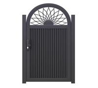 Kit de portillon pour clôture d'intimité de jardin, Portail robuste en aluminium pour cour avant ou arrière(Zwart,96.5x94.5cm)