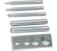 Kit de pose de boutons pression en cuir, 6 pièces, petit format pour couture, outils d’installation de boutons métalliques avec rainures de plusieurs tailles, poinçon monobloc, poignée moletée