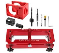 Kit de pose de porte Modèle précis réglable en aluminium | Gabarit pour charnière de porte verrou, tourillonnage, assemblage, réparation, menuiserie, étagère, garage, abri,