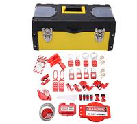 Kit de poste de consignation électrique à haute résistance thermique avec des étiquettes de consignation à performance stable et une boîte à outils