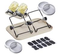 Kit de Pot mpts | Sprouter du Support en Acier Inoxydable avec Bocal maçon à Bouche Large et bac à Goutte à Goutte, Système de Culture de Germination compacte | pour la Croissance des débutants