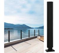 Kit de poteaux de balustrade en verre noir pour balustrade personnalisée, axe vertical de 70 cm pour loft/villa et support de panneau d'escalier élégant, design moderne, couleur de poteau moyen