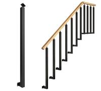 Kit de poteaux de balustres d'escalier à montage latéral, poteau de balustrade d'escalier, broches carrées en métal avec support plat et réglable à 270°, pour greniers, marches (taille : 100 cm
