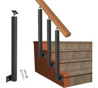 Kit de poteaux de balustres latéraux en métal noir Adjuble - Support d'angle à 270° pour balustrade de terrasse, escaliers de jardin, rénovation extérieure - 1 paquet