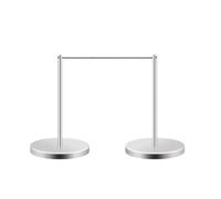 Kit de poteaux de guidage, poteau de sécurité avec cordon élastique de 5 mètres, ensemble de barrières basses pour musées et galeries d'art, montage facile par connexion.(Silver,4PCS)