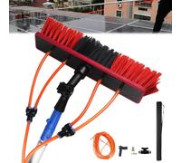 Kit de poteaux télescopiques alimentés en eau avec brosse rotative - Panneau solaire extensible et nettoyeur de fenêtre haut pour un entretien efficace et un accès facile aux zones difficiles d'accès