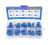 Kit de potentiomètres réglables multitours 3296W, 50 pièces, 10 valeurs (500Ω-1MΩ), résistances réglables avec précision for les projets électroniques
